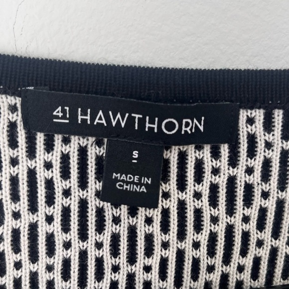 41 Hawthorne Black and White long Cardigan Sweater Size Small - Picture 5 of 9